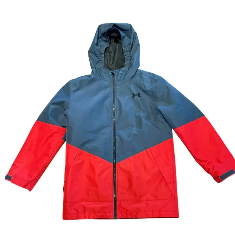 Under Armour Red and Gray Youth XL Hooded Zip Jacket/Coat